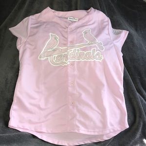 Girls Cardinals button jersey